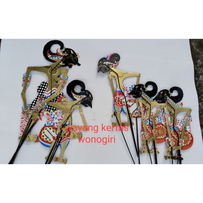 wayang kulit kertas Pandawa Lima ukuran standar isi 5 tokoh