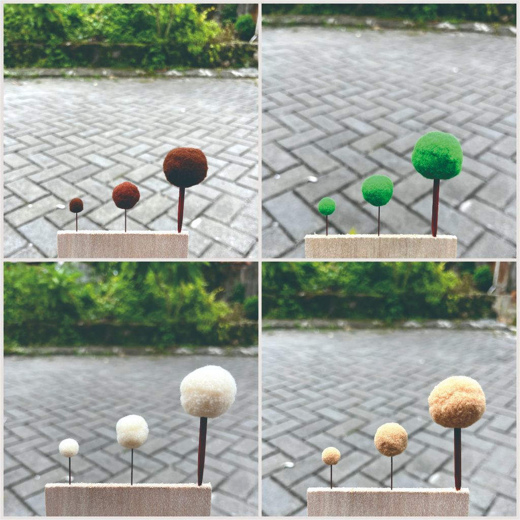 Miniatur Pohon Maket Bulat // Diameter 3cm