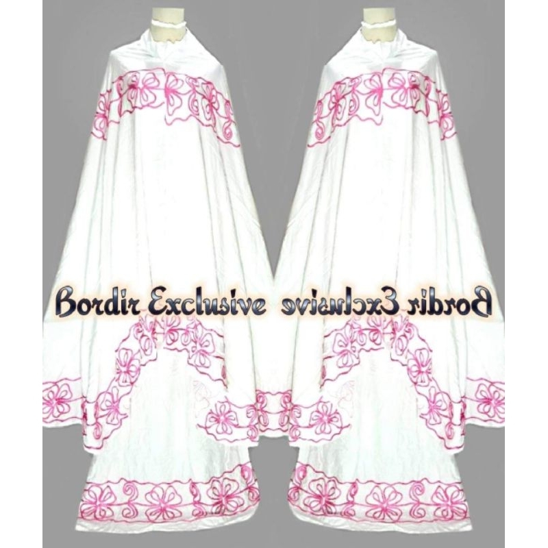 Mukena Bordir Putih Jumbo Rayon Bali