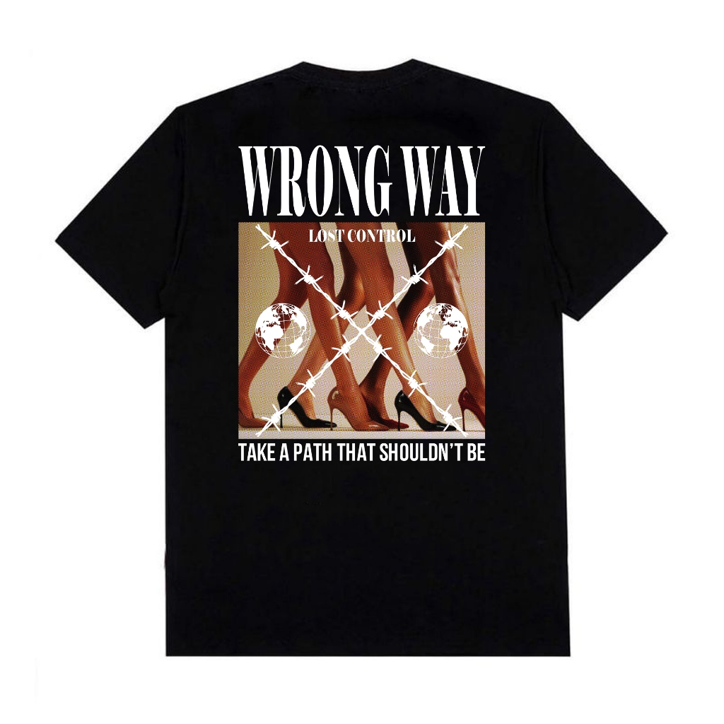 NOPH Industries - Tshirt WRNG Ways Black Kaos Pria Wanita Unisex M-XXL