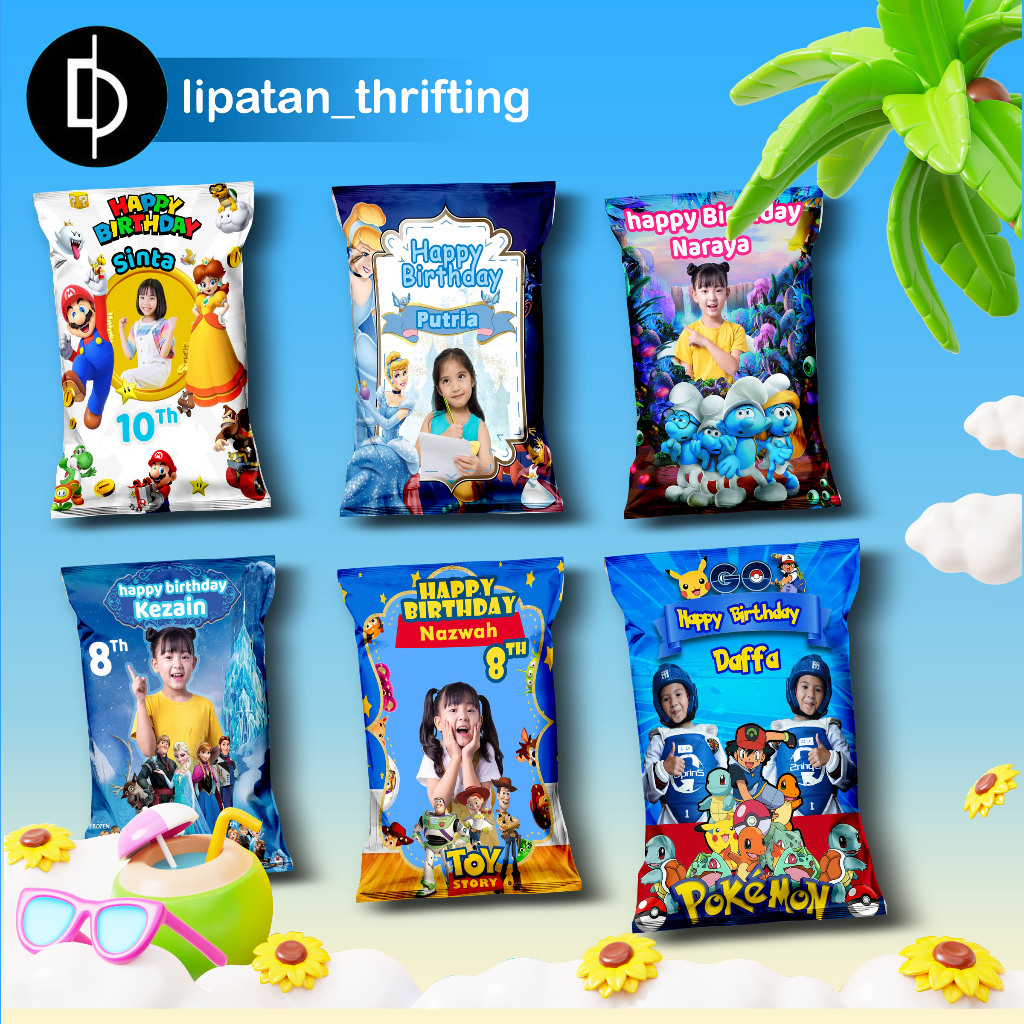 

Kemasan Pouch Snack Ulang Tahun Anak / Plastik Snack Karakter / Goodie Bag / Souvenir Bingkisan Ulang Tahun/Kantong Bingkisan Souvenir Ulang Tahun Anak