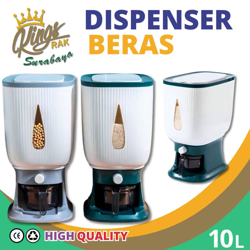 Dispenser Beras Free Cangkir Otomatis Tempat Wadah Penyimpanan Beras Rice Bucket Kacang Rice Box Tem