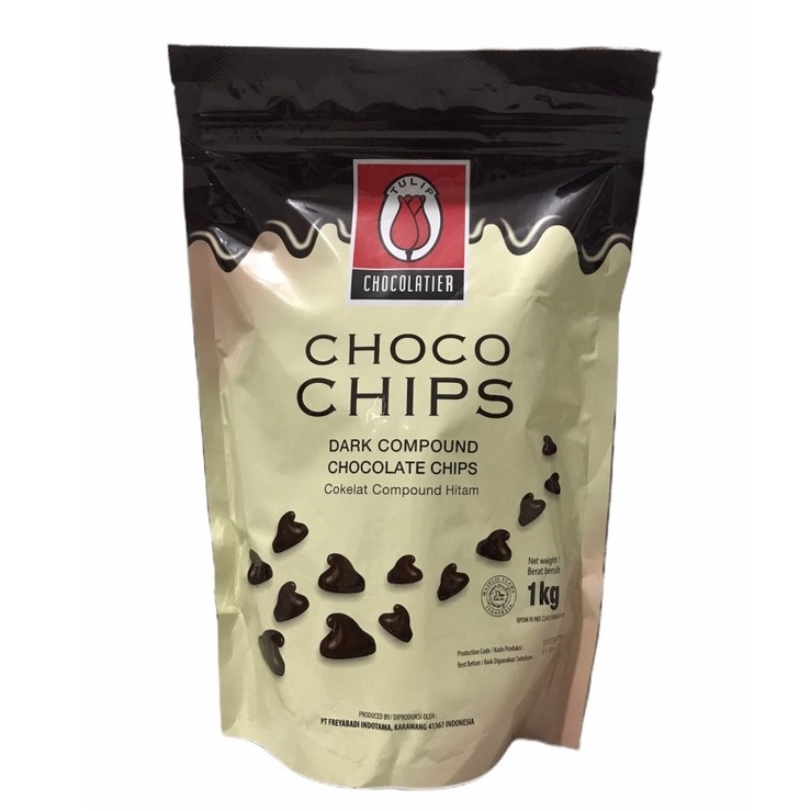 

COD Tulip Dark Compound Choco Chips Dark 1kg