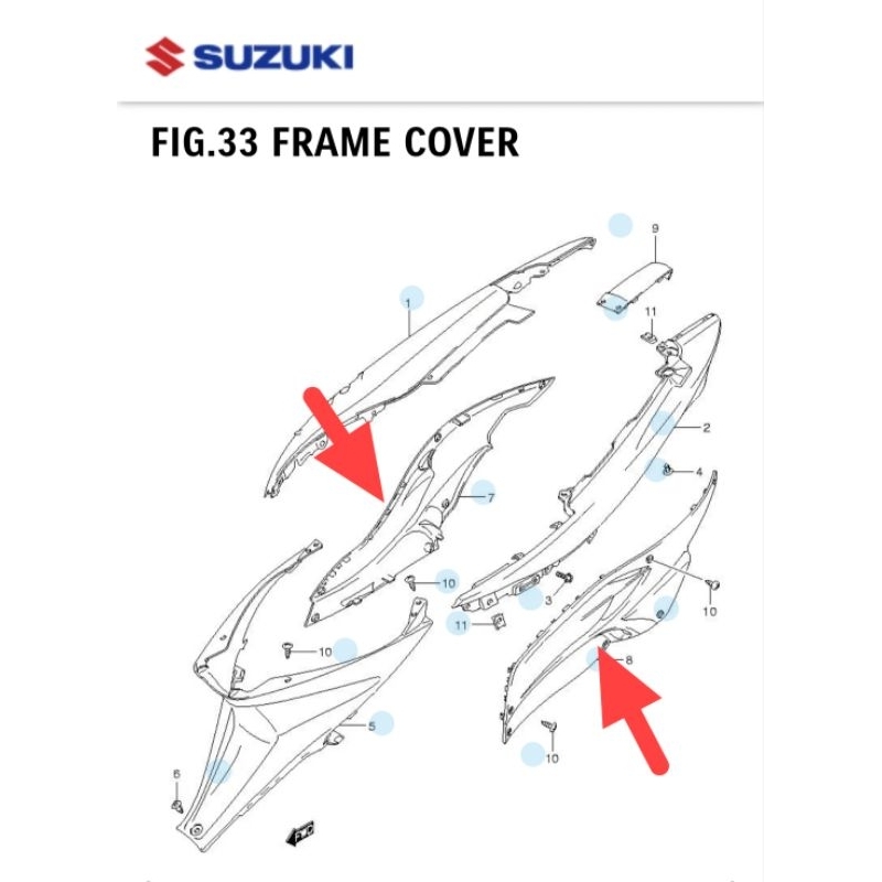 [47122/123-13H10-YVU] Sepasang Cover bodi samping kanan, kiri COVER FRAME SIDE RH/LH (HITAM) - SKYWA