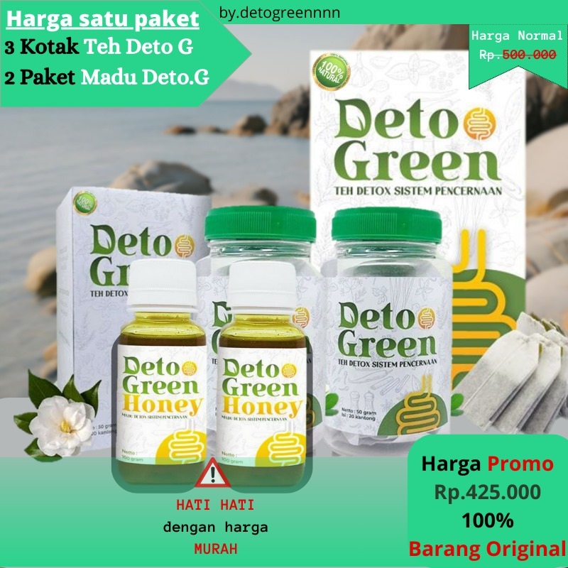 

deto green tea paket DetoGreen Honey Madu Detox 3 TEH 2 MADU