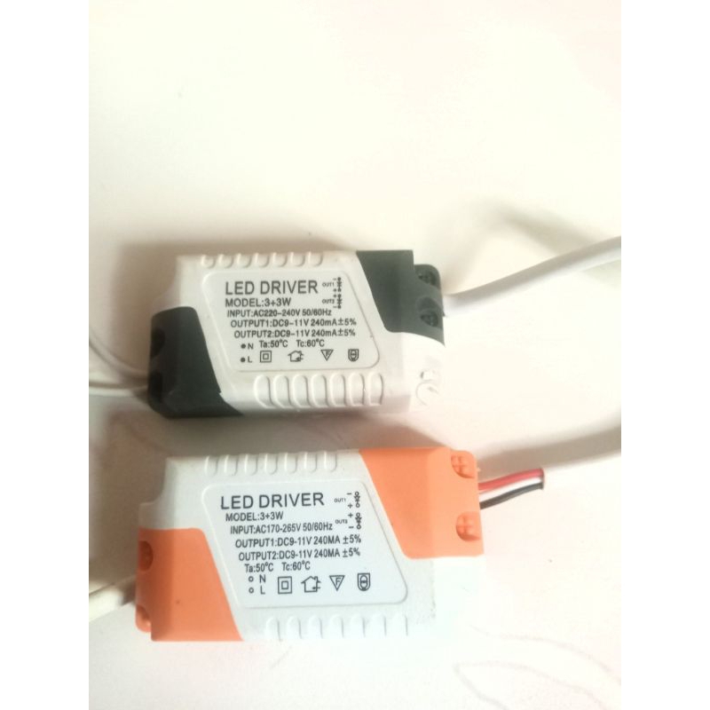 Driver lampu downlight panel 2 warna 3 + 3 watt power supply lampu led 2 warna