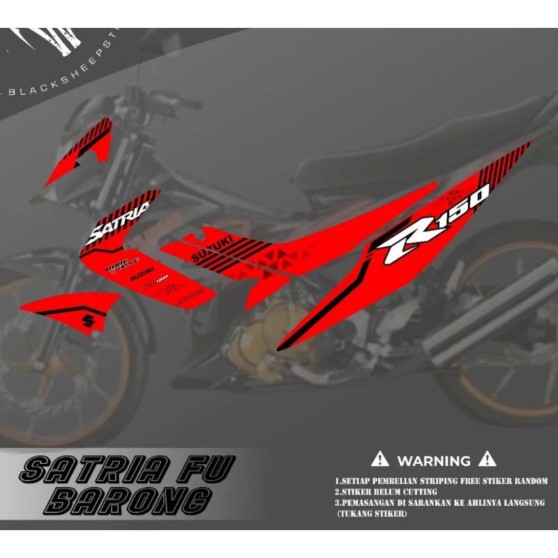 Striping Satria Fu Variasi Stiker Motor Suzuki Satria F Old Barong 2008- 2012 Lis Body Motor
