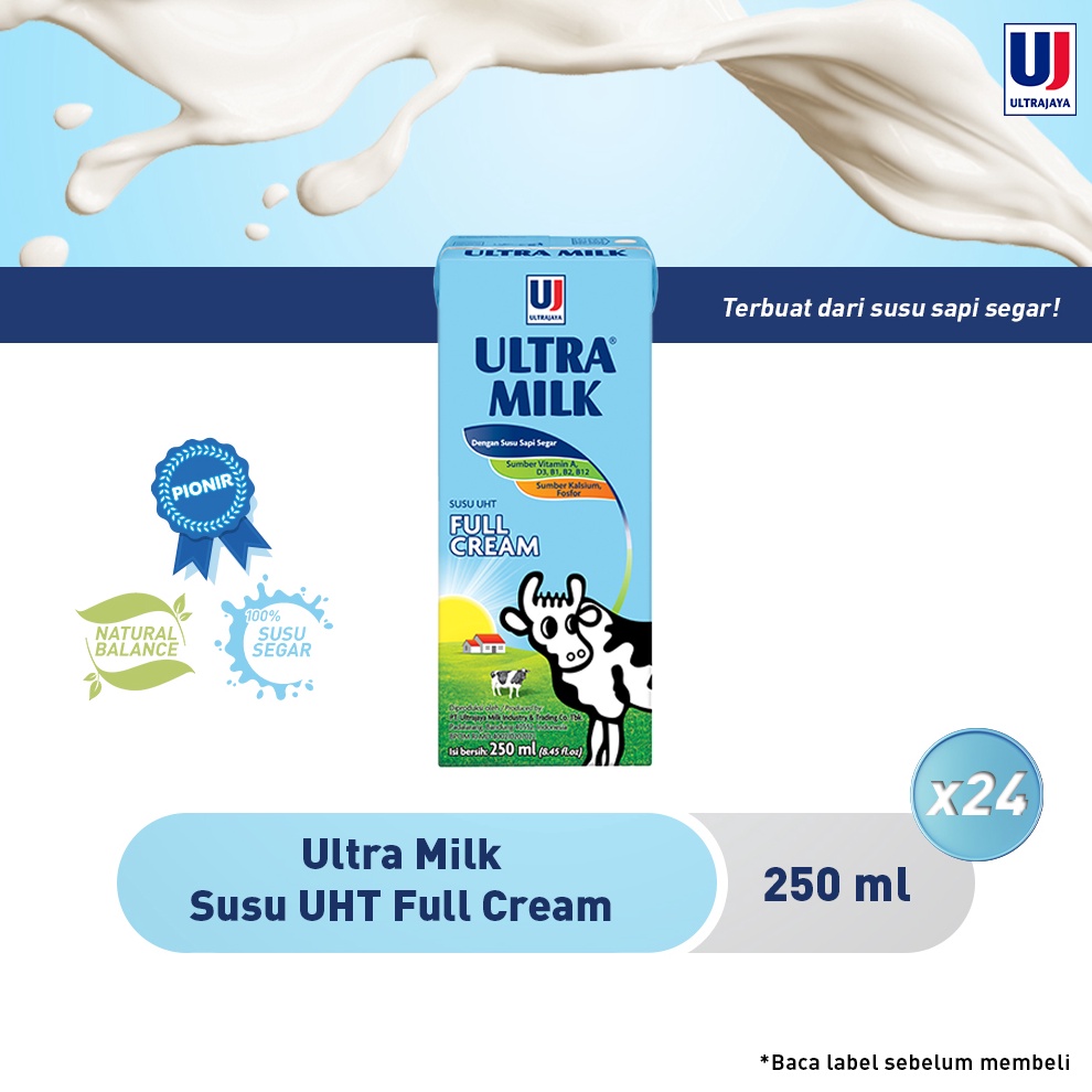 

Ultra Milk Susu UHT Full Cream 25ml 1Dus isi 24pcs gas