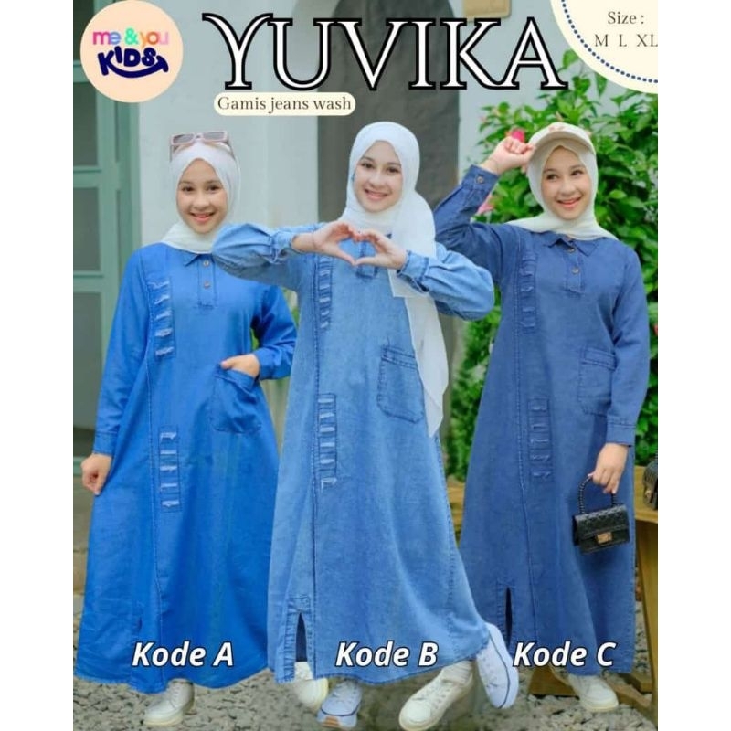 Gamis Anak Perempuan Jeans Wash Yuvika Me & You Kids