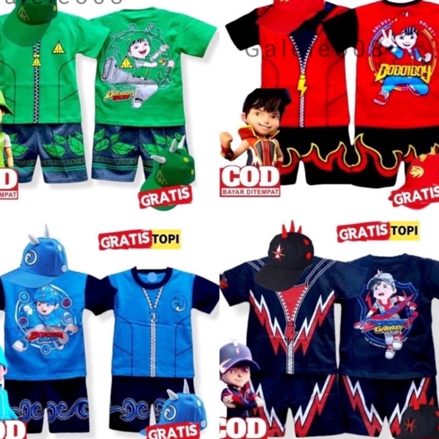 Penjualan TerbaikCOD BAJU ANAK BOBOIBOY GRATIS TOPI BOBOIBOY ANAK LAKI LAKI  SETELAN BAJU ANAK BOBOI
