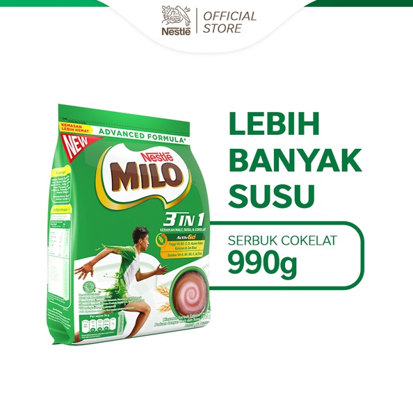 

1212 Fasion sale MILO 3in1 ACTIVGO Susu Coklat Pouch 99g