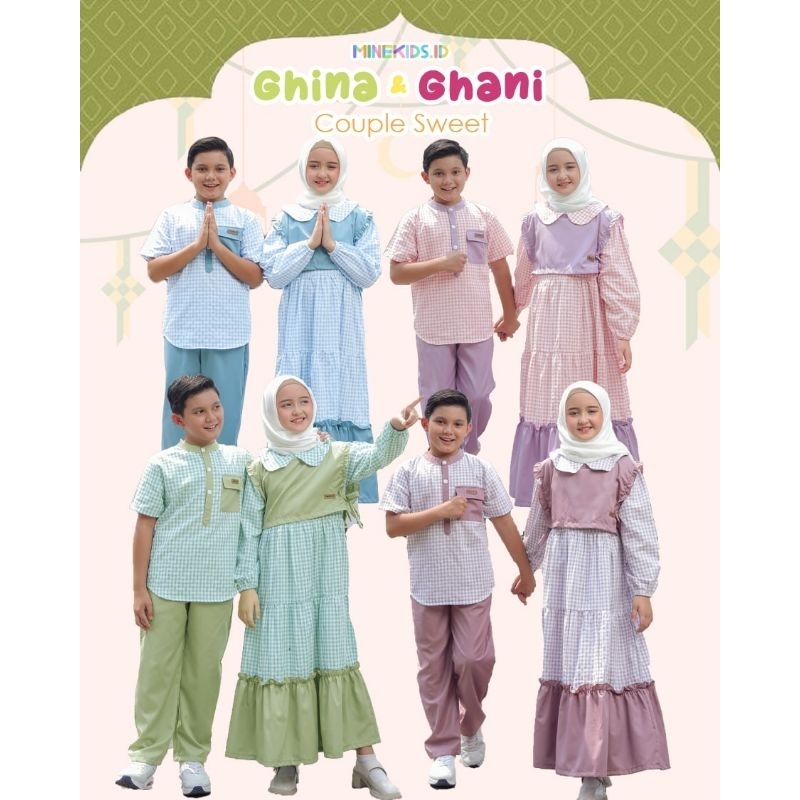 [ GHINA GHANI ] By Minekids gamis Koko couple anak terbaru Minekids gamis dress Ghina Koko Ghani Nar