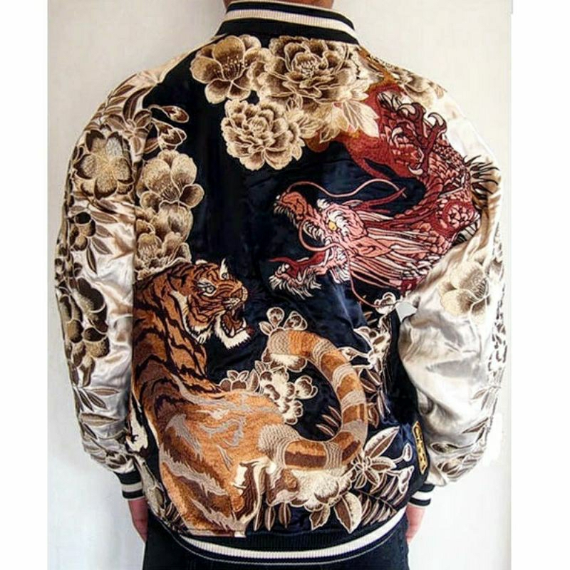 READY SIZE XL JACKET SUKAJAN IMPORT ORIGINAL RYU TORA FULL BORDIR