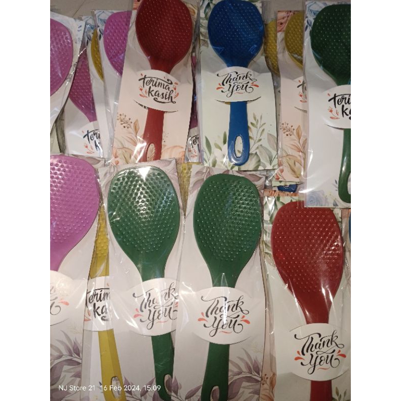 Souvenir centong/sendok nasi kemas shabby isi 50 pcs