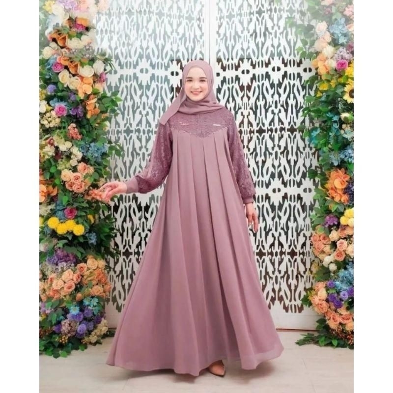 INARA MOM SET KHIMAR/GAMIS MUSLIM FREE HIJAB/DRESS GAMIS BUSUI TERBARU/GAMIS LEBARAN DEWASA 2024 PLU
