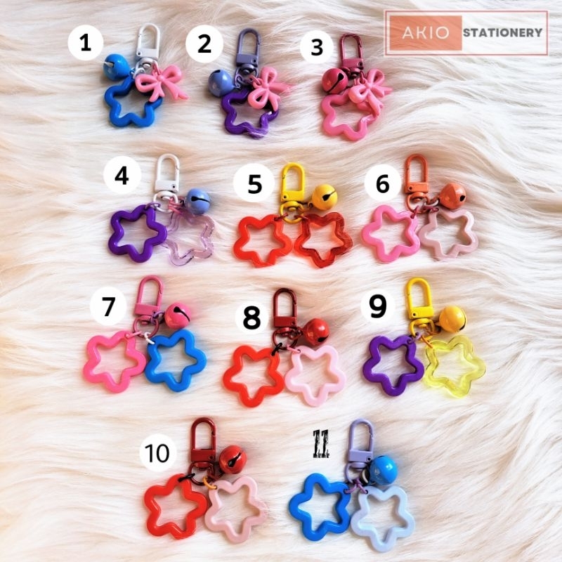 Gantungan Kunci Cantik Unik Bintang Bunga Lonceng Accesories Kunci Pintu Kamar Lemari Tas Serbaguna 