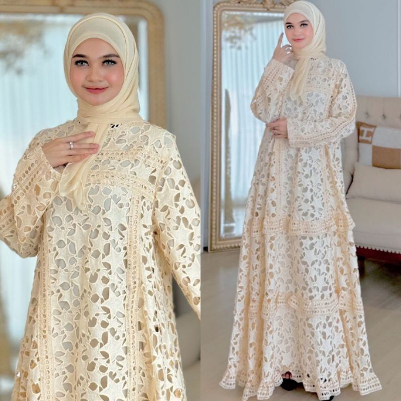 Dress Brokat Import Zalima ORI BRAND Shellasaukia