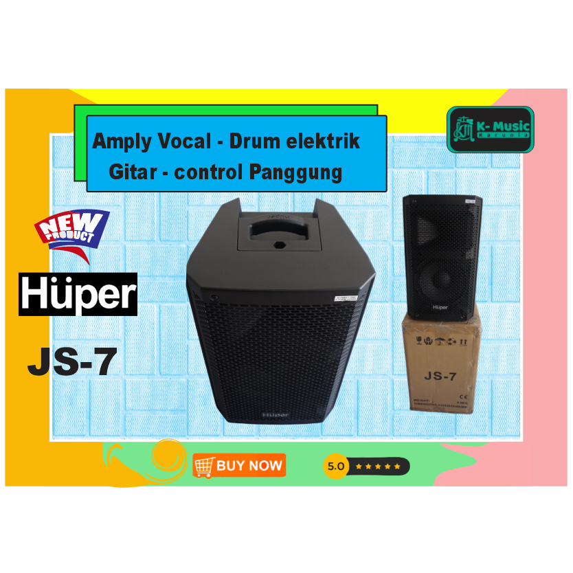 [ketemu*offline dtoko* spesial pricee] Huper JS7 JS-7 8 inch RMS 200W Sound system speaker aktif amp