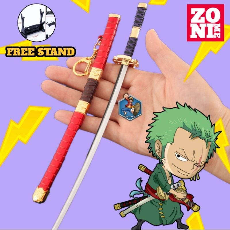 ZONIME Keychain Miniatur Pedang Sandai Kitetsu 26Cm Gantungan Kunci Sadi Pajangan Koleksi Aksesoris 