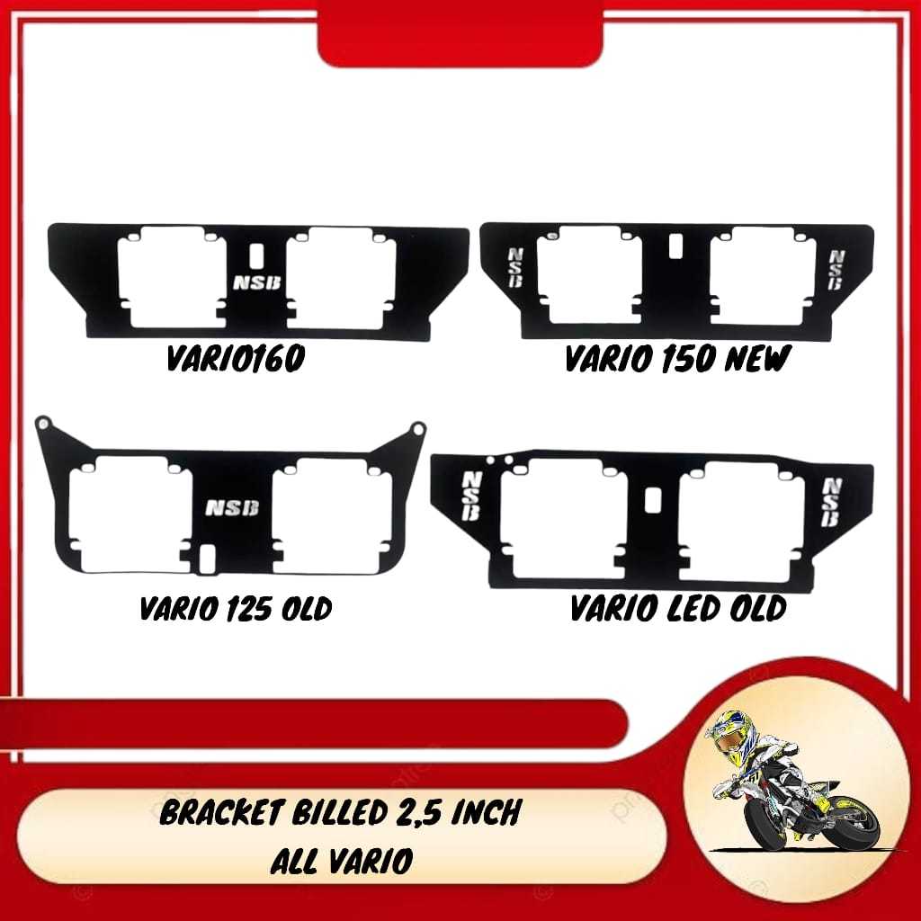 Breket bracket dudukan lampu projie billed HID 2,5 inch NSB vario 160 vario 150 new vario 125 old va