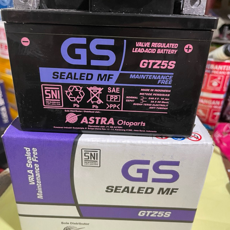 AKI ACCU KERING MOTOR GS ASTRA GTZ5S GARANSI ASLI 3,5 AMPERE 12 VOLT