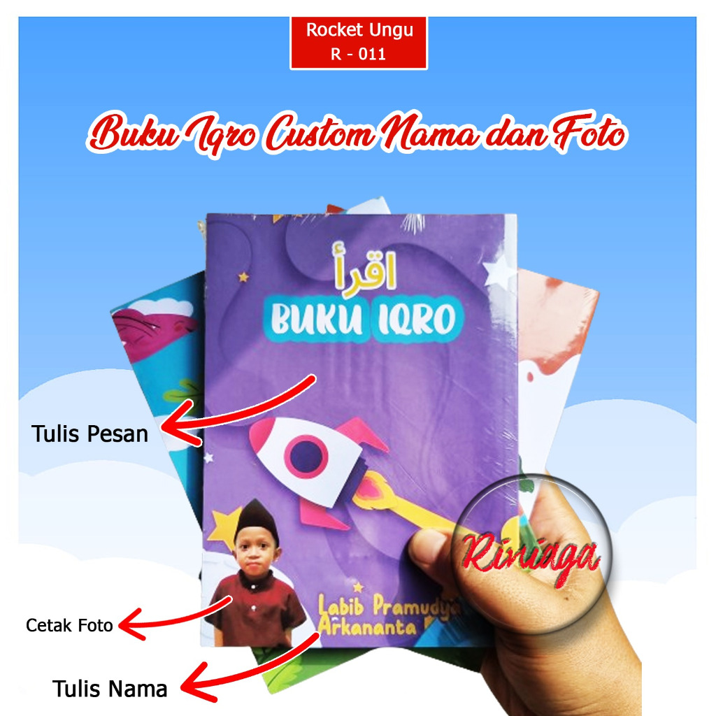 

Riniaga Kids - Iqro Custom Eksklusif Tulis Nama dan Cetak Foto Hadiah & Kado Anak - riniaga kids