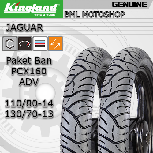 Paket Ban PCX160 ADV Sepasang 110/80-14 dan 130/70-13 Kingland Jaguar Tubeless Harga 1set Depan Belakang