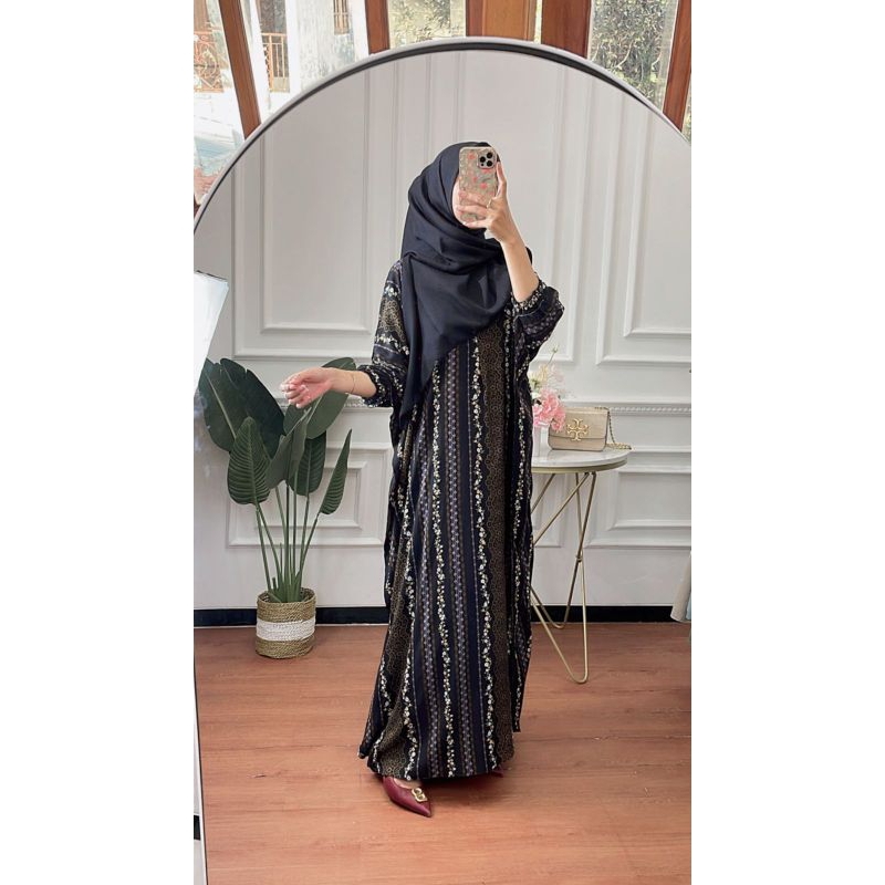 JENNA KAFTAN FLOWER / KAFTAN BAHAN RAYON / KAFTAN MOTIF BUNGA