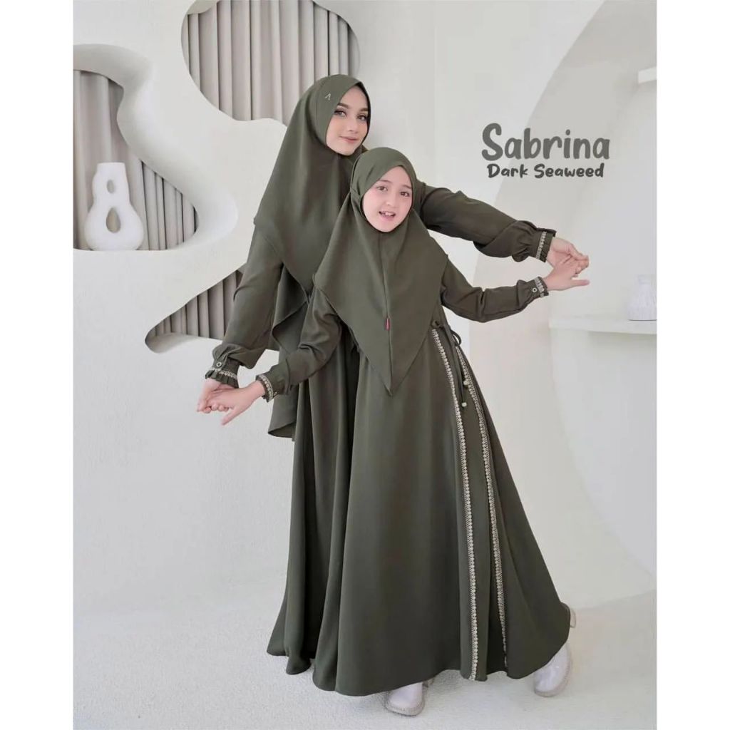 Gratis Kerudung / Gamis Couple Ibu dan Anak / Gamis Sarimbit Lebaran 2024 / Gamis Couple Lebaran 202