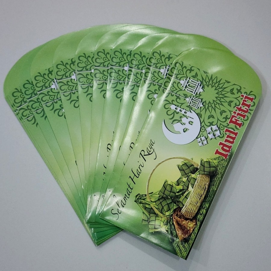 

Amplop lebaran idul fitri besar isi 10 hijau keranjang ketupat