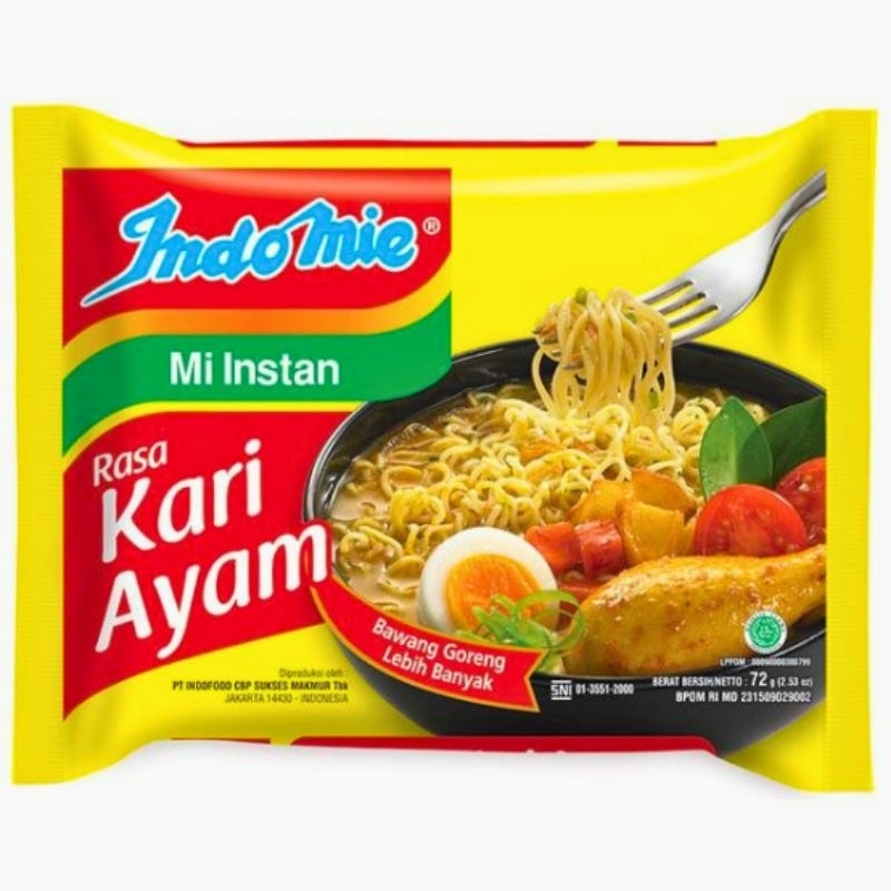 

Mie Instant Indomie Kari Ayam/ Ayam Bawang/ Soto/ Goreng