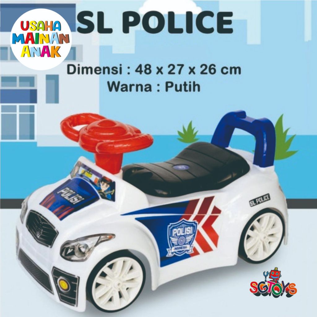 MAINAN ANAK MOBIL TUNGGGANG POLISI SL200P MOBIL DORONG RIDE ON SG TOYS SL 200