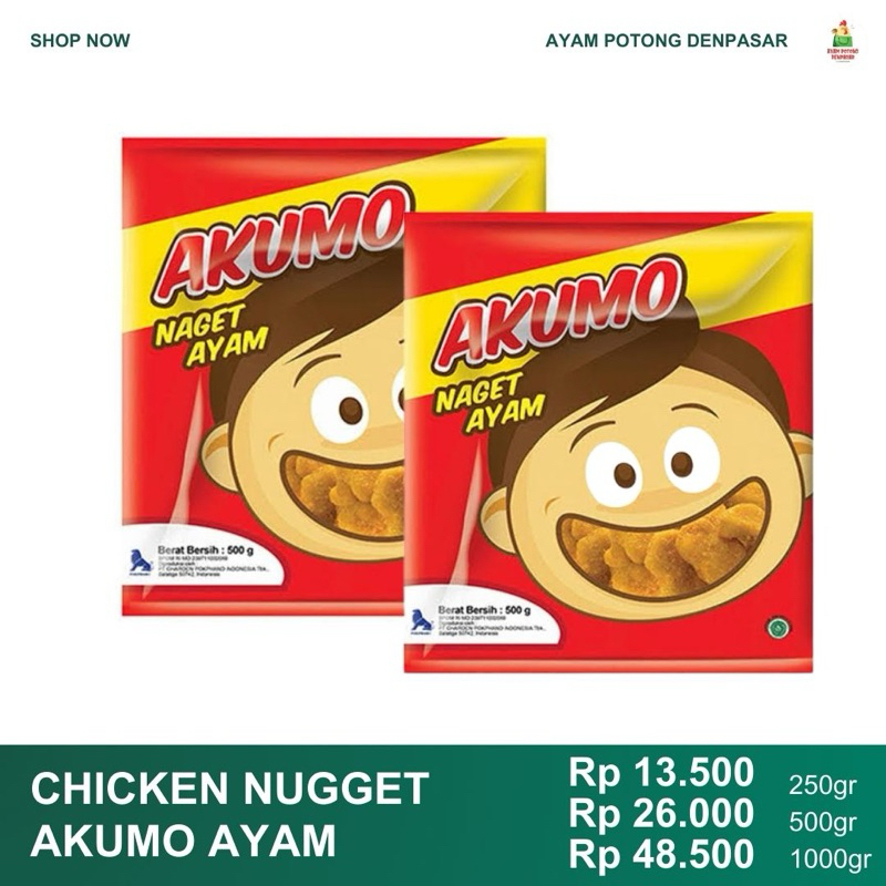 

CHICKEN NUGGET AKUMO 250gr / 500gr/ 1000gr // AKOMU NUGGET COIN 200gr