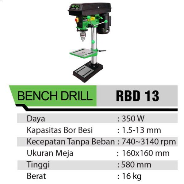 Mesin Bor Duduk RYU 13MM PowerTools Batam
