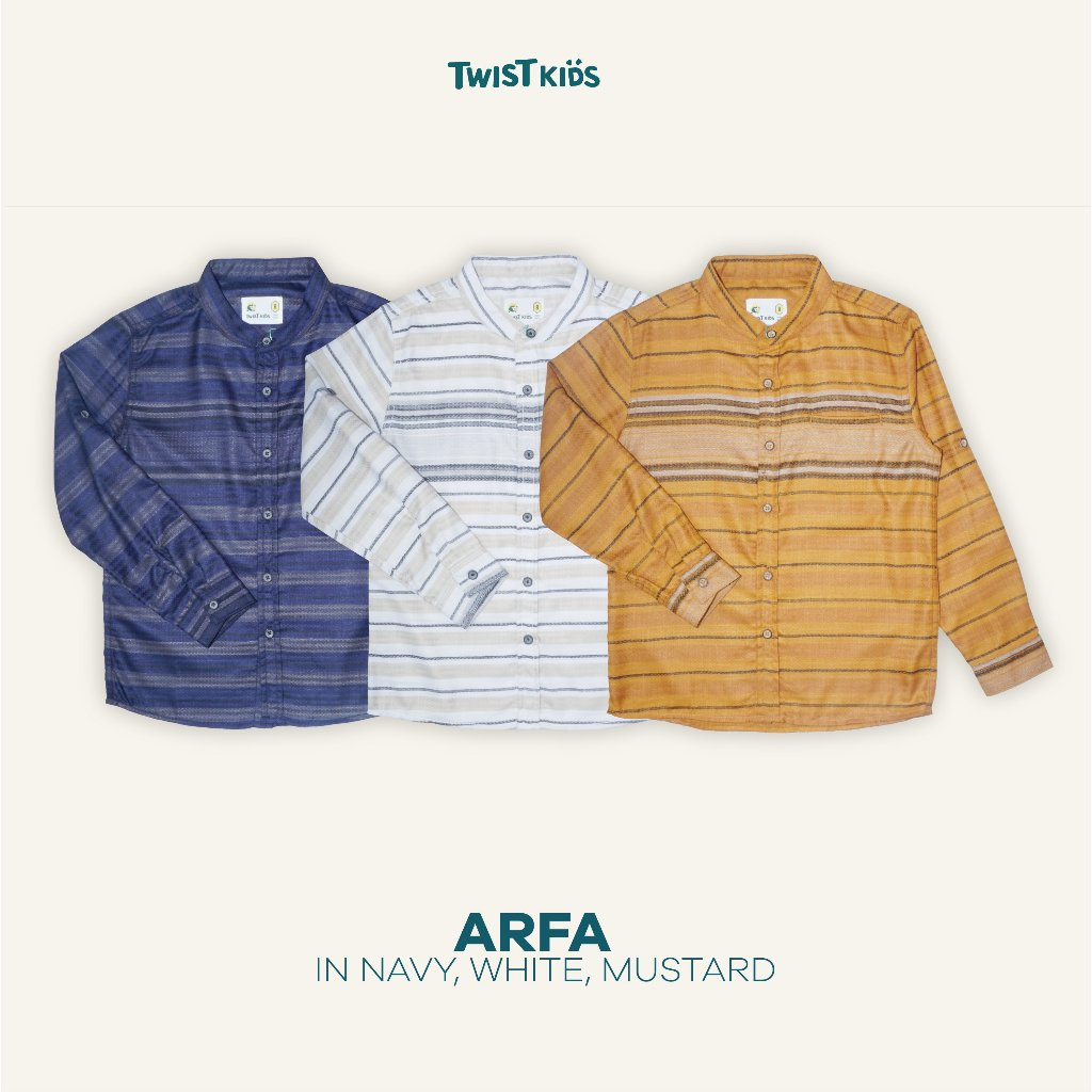 Twist Kids - Arfa NC, Baju Ngaji Kemeja Koko Lengan Panjang Anak Laki-Laki