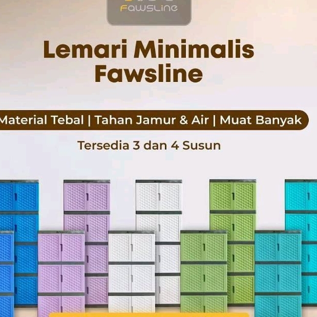 LEMARI PAKAIAN MINI FAWSLINE 3 SUSUN PREMIUM
