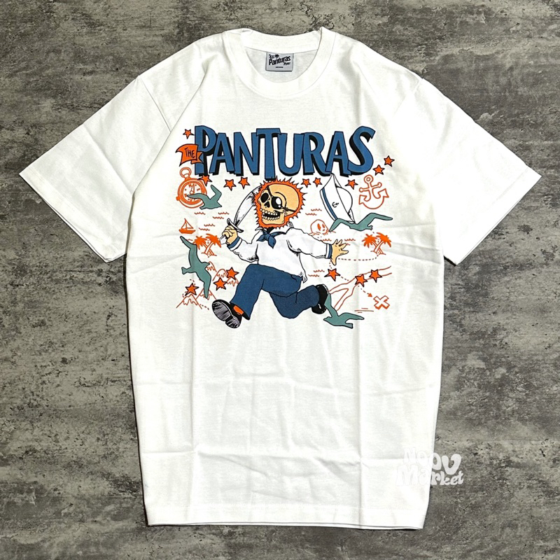 noov music merch The Panturas - Conbini Pirates Tshirt - White | Original Merchandise Kaos Pria