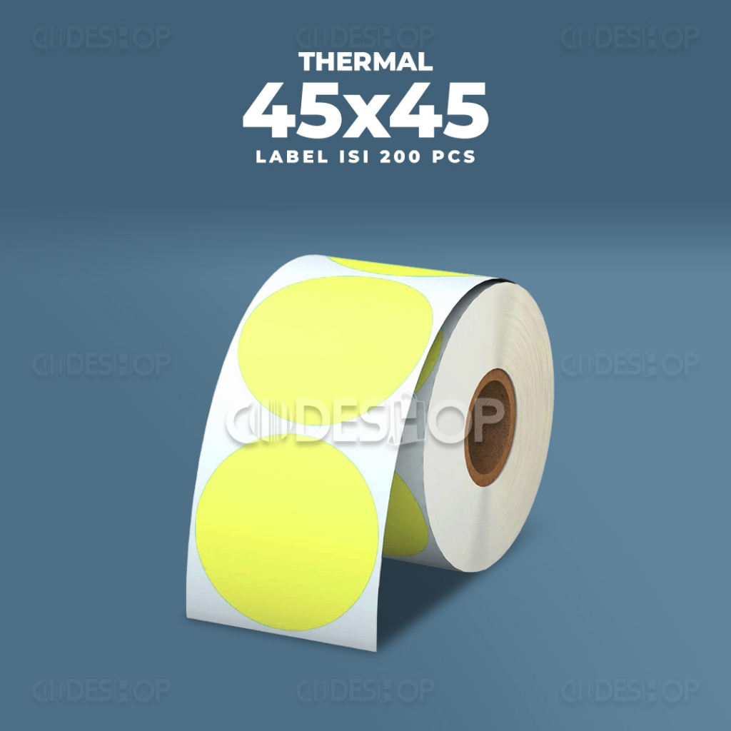 

Label Stiker Bulat 45x45mm 45x45 Sticker Thermal 45 x 45 mm Yellow Kuning isi 200 Pcs