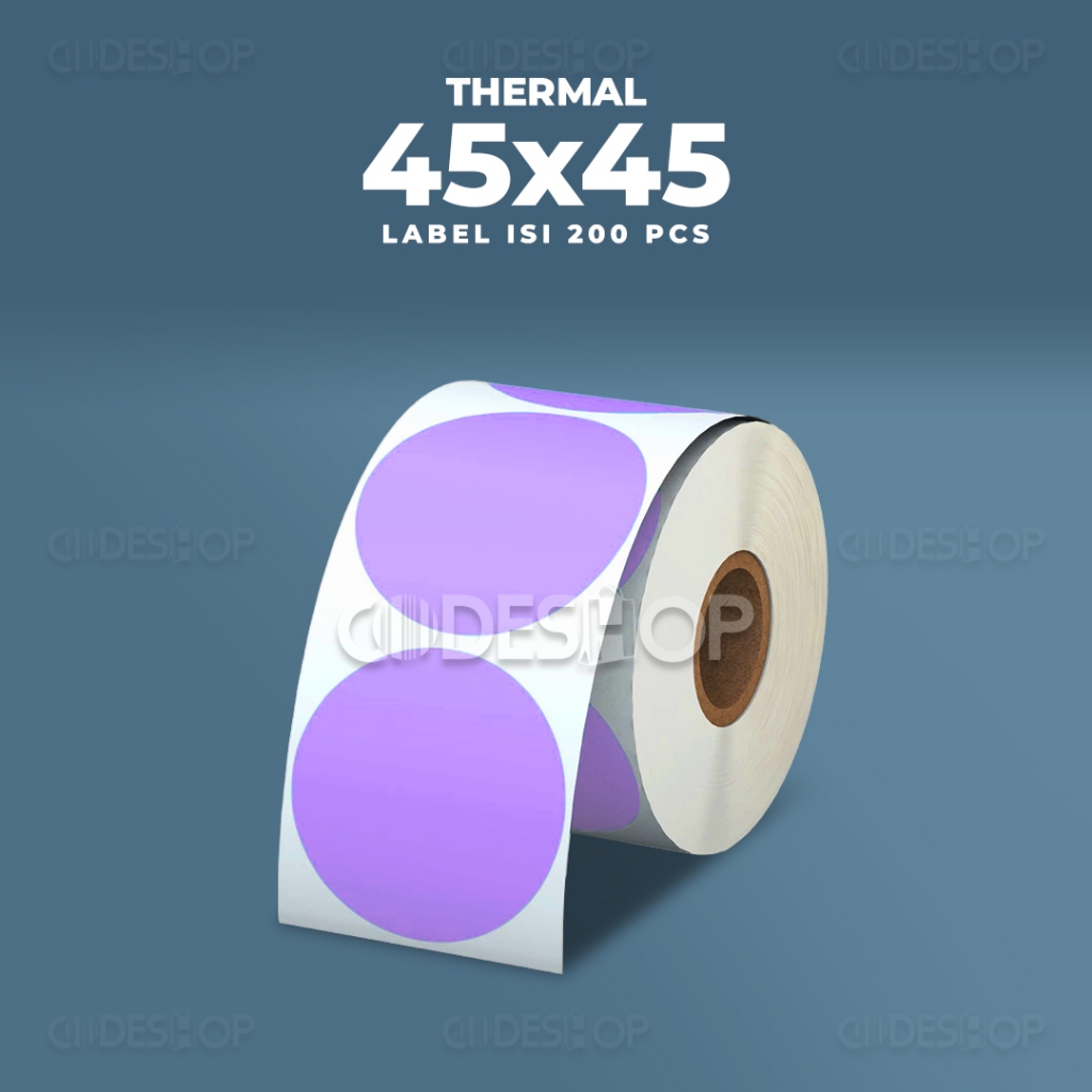 

Label Stiker Bulat 45x45mm 45x45 Sticker Thermal 45 x 45 mm Purple Ungu isi 200 Pcs