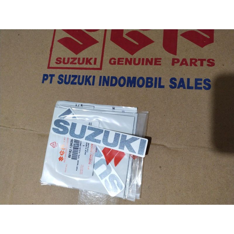 Stiker, Emblem Suzuki Untuk All Motor Suzuki, Putih Silver