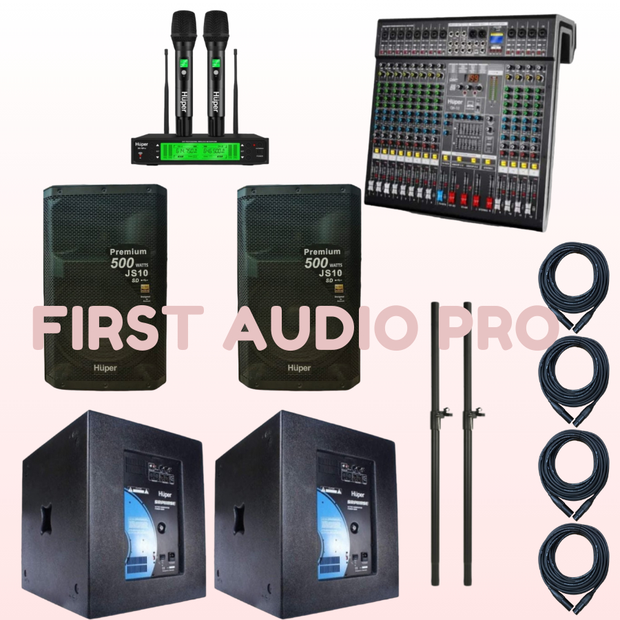 Paket 6 soundsystem outdoor Huper JS 10 + Subwoofer SRP118SE + QX12 ORIGINAL HUPER
