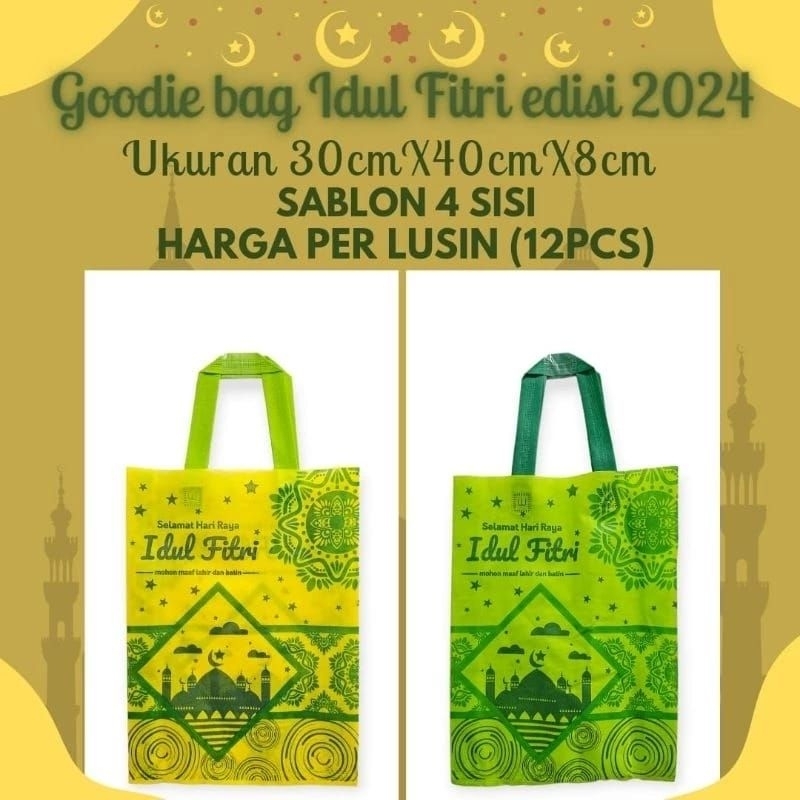 

[COD] TAS LEBARAN SPUNBOND TAS PARCEL LEBARAN IDUL FITRI (HARGA PERLUSIN ISI 12 PCS)