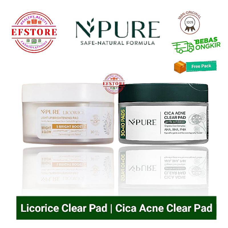 NPURE Cica Clear Pads | Licorice Clear Pads 30+10Pads - Exfoliating Pads