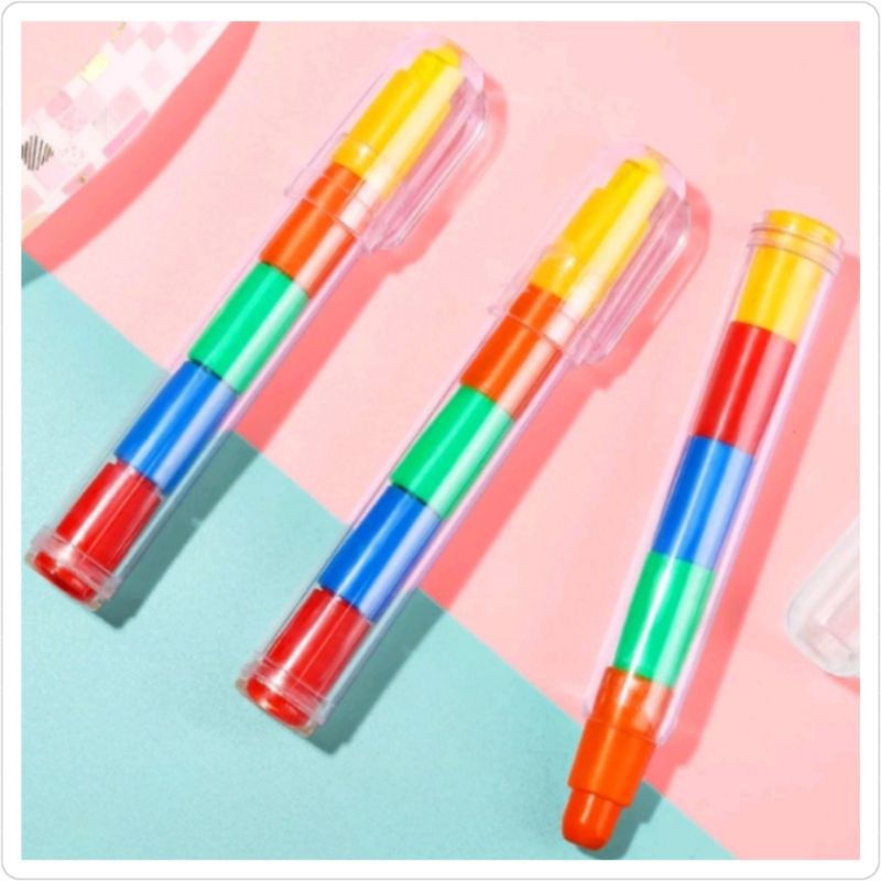 

Crayon susun sambung 5 warna / crayon cabut 5 warna / krayon 5 warna bentuk pulpen
