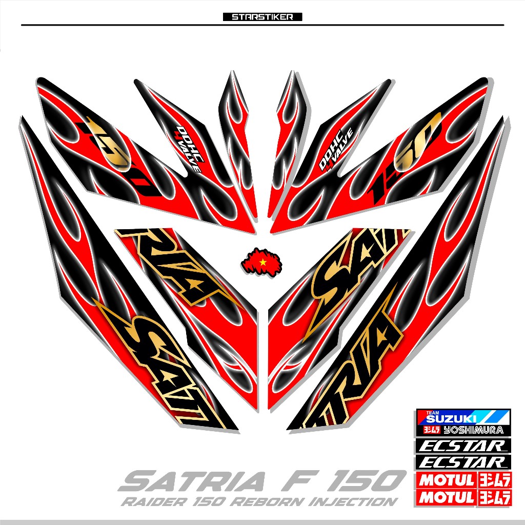 Striping Satria Injeksi 150 Motif X6/Stiker/Sticker/Variasi/2016/150 FI 2016/Limited Edition/King Dr