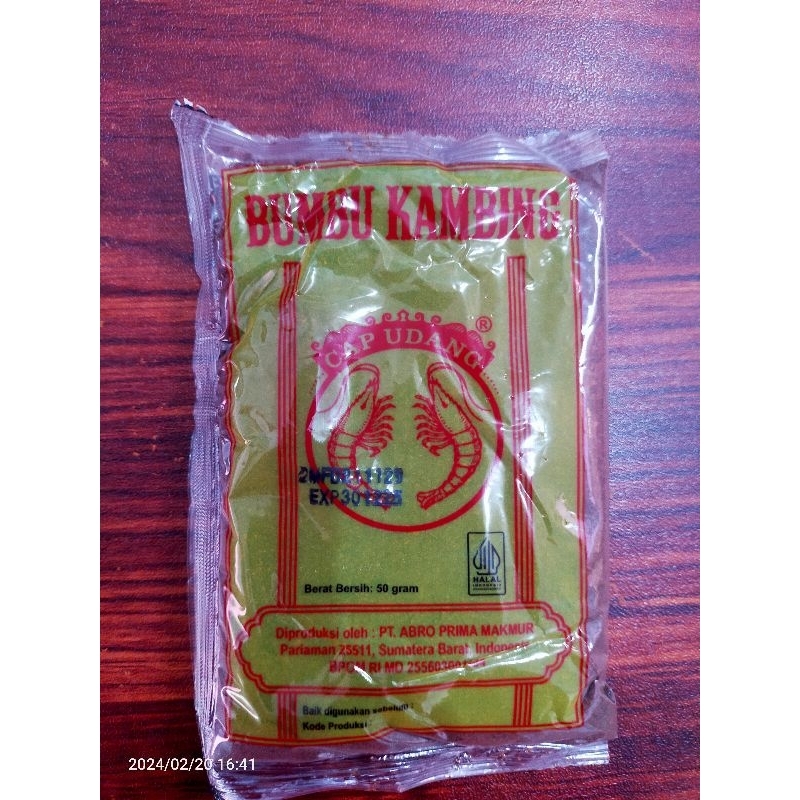 

Bumbu Kambing Cap UDANG 50 gr