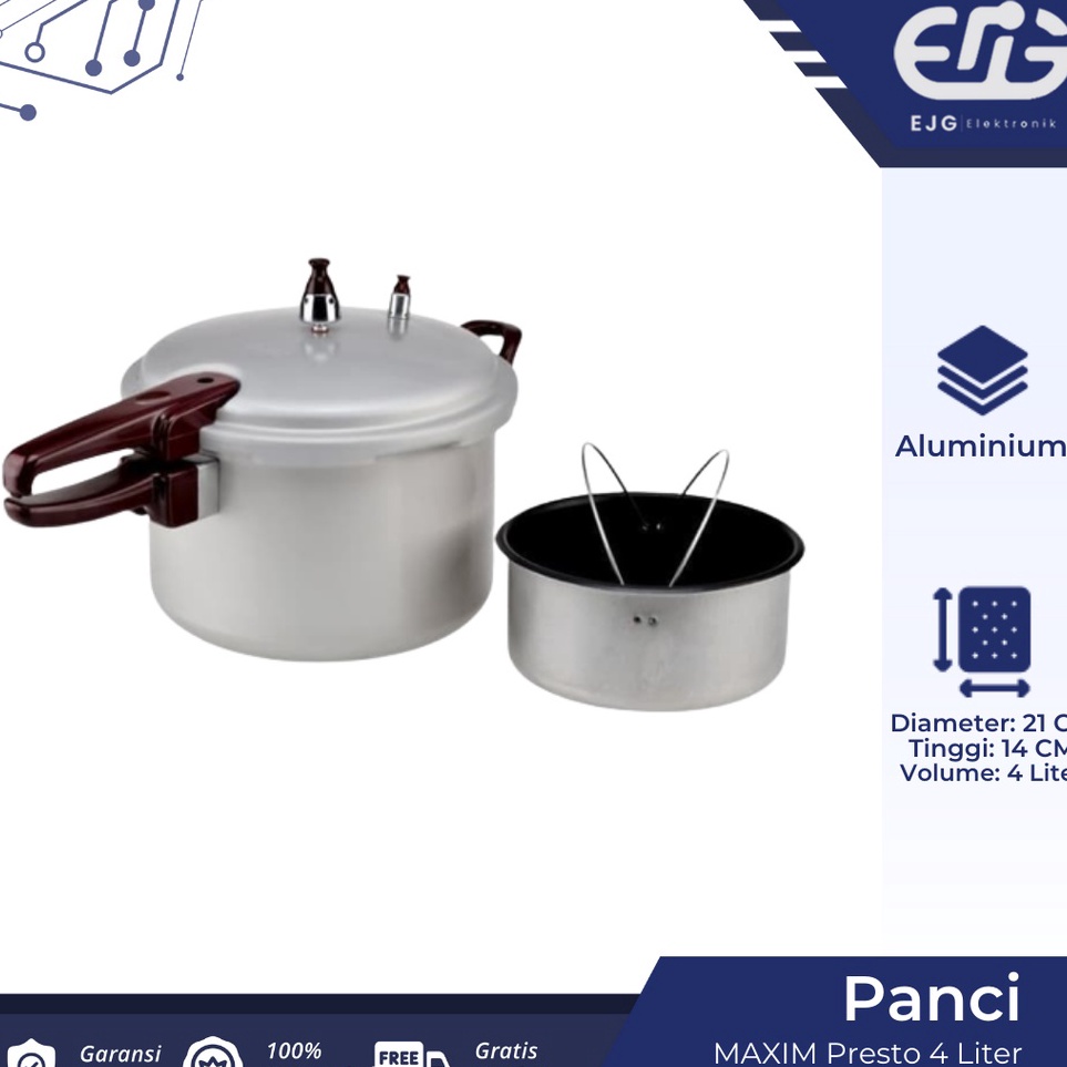 ART R89S Panci Presto MAXIM 4 Liter Pelunak Daging Ikan 4L Pressure Cooker Ori