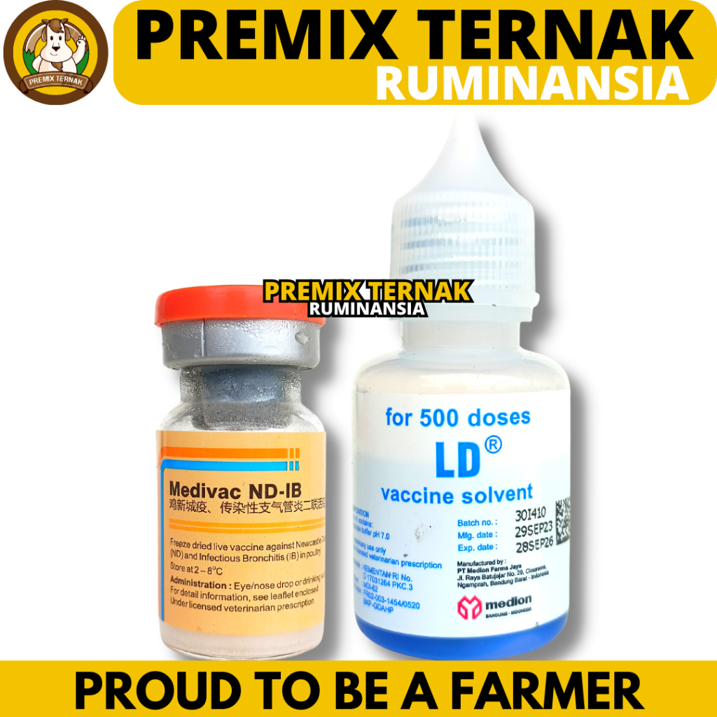 VAKSIN MEDIVAC ND IB DOSIS 500 EKOR + PELARUT MEDIVAC MEDION - Vaksin Ayam Tetelo dan Infeksius Bron