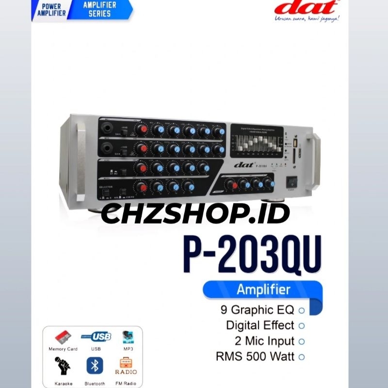 Amplifier DAT P203QU Ampli Bluetooth P 203 QU Power Amplifier Equalizer Garansi Resmi