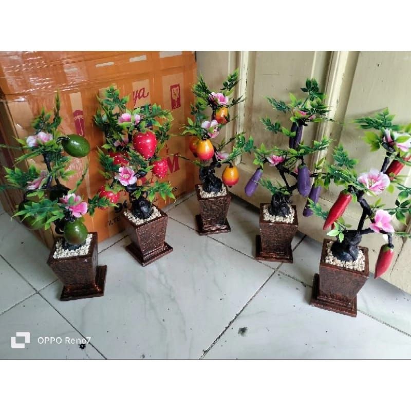 BONSAI HIAS ARTIFICIAL SEGALA JENIS BUAH BUNGA BONSAI PLASTIK BUNGA HIAS RUANGAN